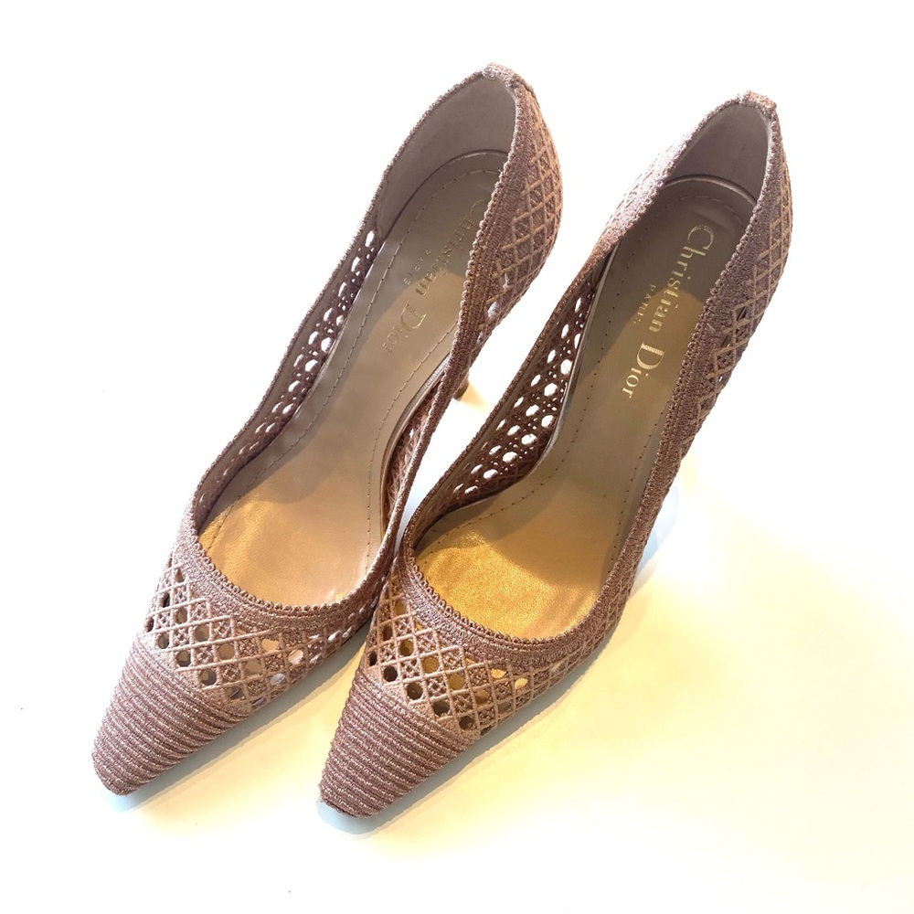 Dior Women's Tan Mesh Heels